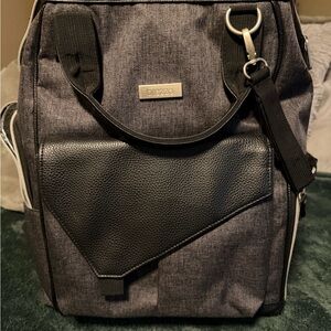 Black and Gray Backpack with Front Pocket